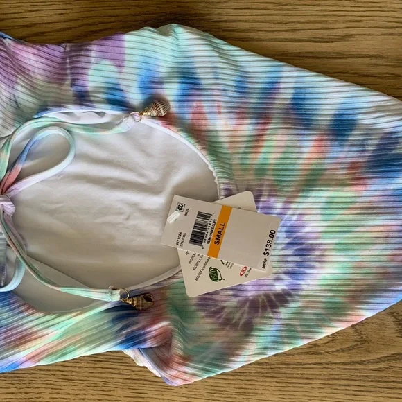 NWT Isabella Rose Joni Asymmetrical Tie Dye Swimsuit Sz Small - Picture 3 of 5